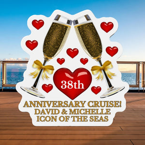 Personalized Anniversary Cruise Door Magnet, Anniversary Magnets, Cruise Magnets, Anniversary Gifts, Cruise Door Decor, Cruise Decorations