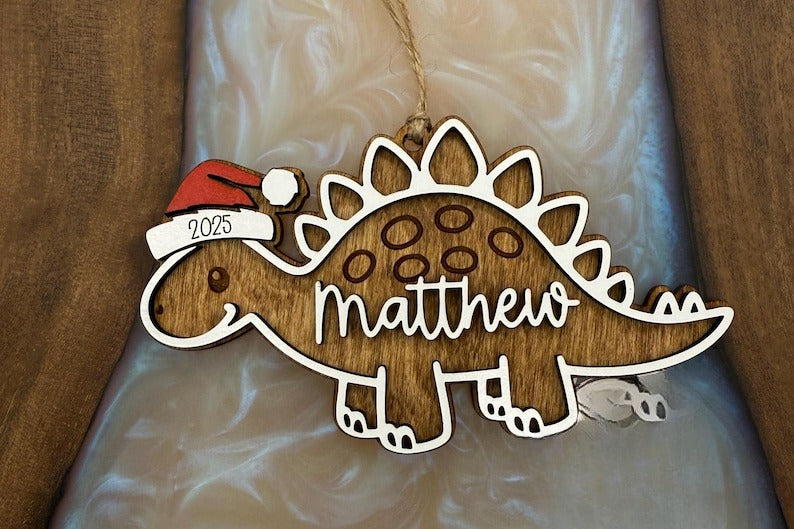 Dinosaur Ornament | Personalized Dinosaur Ornament | Stegosaurus Ornament | Baby Ornament |Trex Ornament | Personalized Trex