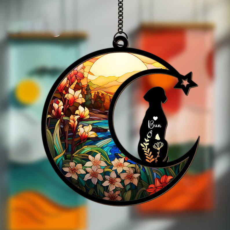 Personalized Loss Of Dog Sympathy Suncatcher, Dog Memorial Gift, Pet Memorial Suncatcher, Loss of Dog Gift, Dog Remembrance Gift, Dog Lovers