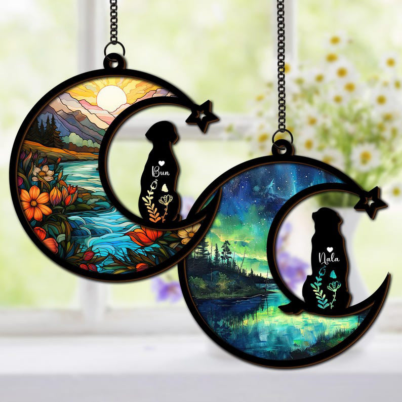 Personalized Loss Of Dog Sympathy Suncatcher, Dog Memorial Gift, Pet Memorial Suncatcher, Loss of Dog Gift, Dog Remembrance Gift, Dog Lovers