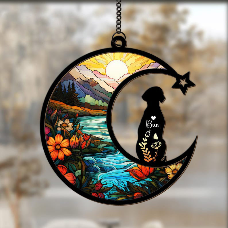 Personalized Loss Of Dog Sympathy Suncatcher, Dog Memorial Gift, Pet Memorial Suncatcher, Loss of Dog Gift, Dog Remembrance Gift, Dog Lovers