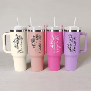 Bridesmaid gifts, Bridesmaid Proposal, Personalized Tumbler With Handle & Straw, Custom Wedding Cups, Bachelorette Party Gifts