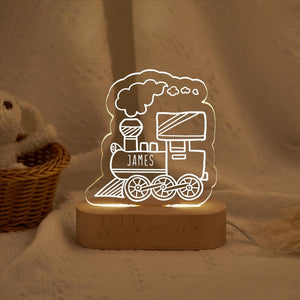 Personalized Train Night light with Name,Boys Bedroom Lamp,Newborn Gift,Nursery Decor,Train Gift for Boy,Children's Light,Gift for Him