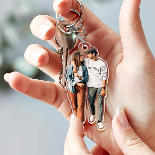 Personalized Photo Keychain, Dog Dad Gift, Custom Acrylic Charm, Dog Keychain, Pet Photo, Logo Printing Keychain, Family Photo Keychain