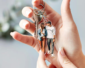 Personalized Photo Keychain, Dog Dad Gift, Custom Acrylic Charm, Dog Keychain, Pet Photo, Logo Printing Keychain, Family Photo Keychain