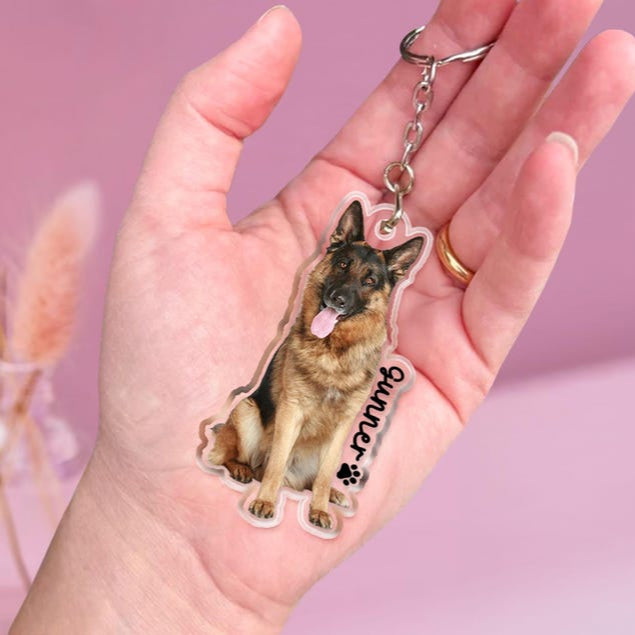 Personalized Photo Keychain, Dog Dad Gift, Custom Acrylic Charm, Dog Keychain, Pet Photo, Logo Printing Keychain, Family Photo Keychain