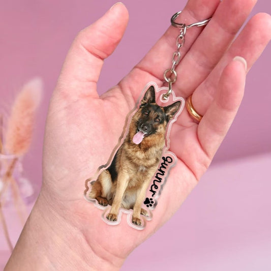 Personalized Photo Keychain, Dog Dad Gift, Custom Acrylic Charm, Dog Keychain, Pet Photo, Logo Printing Keychain, Family Photo Keychain