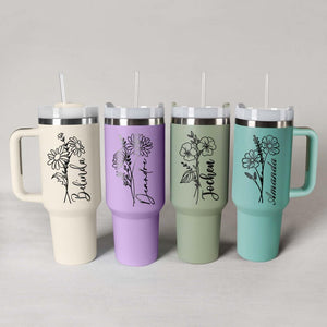 Bridesmaid gifts, Bridesmaid Proposal, Personalized Tumbler With Handle & Straw, Custom Wedding Cups, Bachelorette Party Gifts