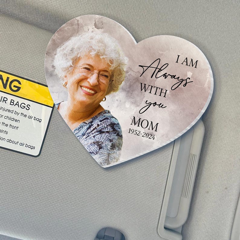 Personalized Memorial Photo Car Visor Clip, Memorial Gift, Custom Memorial Sun Visor Picture Clip, Loss Of Dad Gift, Memorial Keepsake Gifts