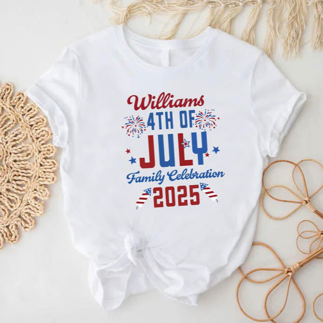 Custom 4th of July Family Tshirt,Independence Day Celebration 2025 Shirt,Patriotic Gift For American Family,Freedom Day Matching Family Gift