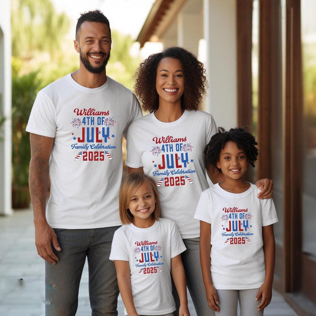 Custom 4th of July Family Tshirt,Independence Day Celebration 2025 Shirt,Patriotic Gift For American Family,Freedom Day Matching Family Gift