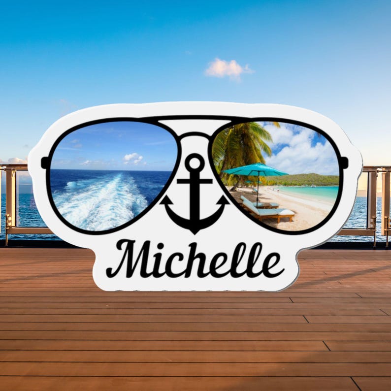 Personalized Sunglasses Cruise Door Magnet, Cruise Name Sunglasses, Alaska, Caribbean, Mediterranean, Cruise Magnets, Cruise Door Decoration