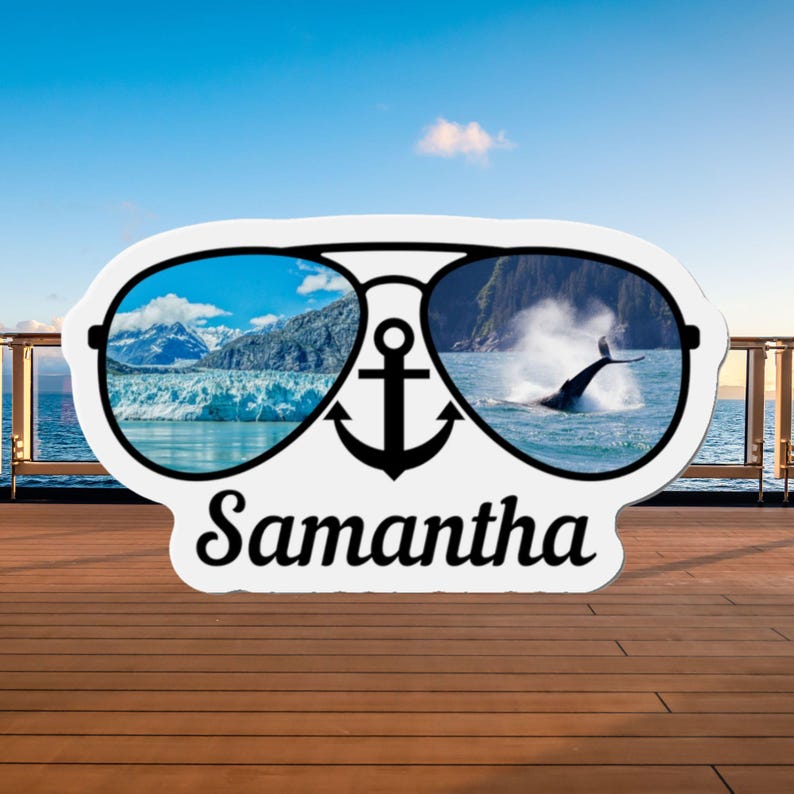 Personalized Sunglasses Cruise Door Magnet, Cruise Name Sunglasses, Alaska, Caribbean, Mediterranean, Cruise Magnets, Cruise Door Decoration
