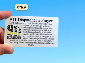 911 Dispatch communications prayer card - Personalized metal wallet card for Emergency Services Dispatch - Custom gift