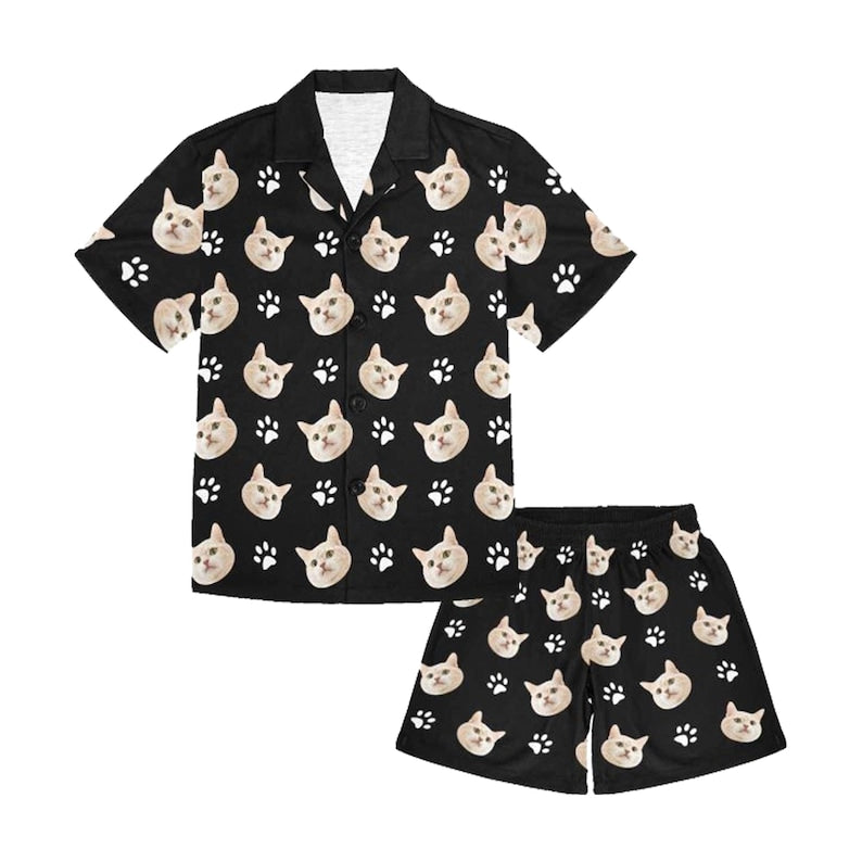 Personalized Dog Face Pajamas,Custom Women's Pajama Set,Faces Short Pajama,Custom Pajamas,Dog Paw Pajamas,DogDad Pjs,Birthday/Pet Lover Gift