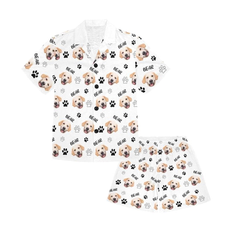 Personalized Dog Face Pajamas,Custom Women's Pajama Set,Faces Short Pajama,Custom Pajamas,Dog Paw Pajamas,DogDad Pjs,Birthday/Pet Lover Gift