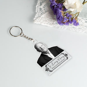 Memorial Photo and Name Keychain, Personalized Acrylic Keychain, Remembrance Gift, Loss of Father and Mother Gift, Sympathy Gift Keychain