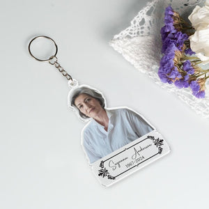 Memorial Photo and Name Keychain, Personalized Acrylic Keychain, Remembrance Gift, Loss of Father and Mother Gift, Sympathy Gift Keychain