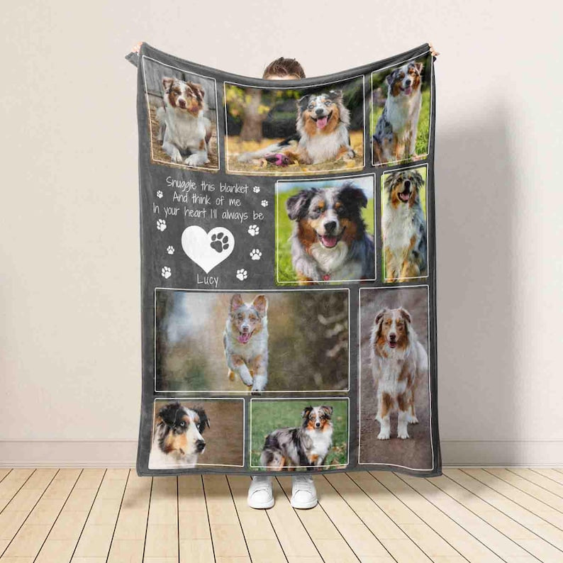 Personalized Dog Photo Blanket, Custom Dog Memorial Gift, Pet Sympathy Gift, Memorial Keepsake Gift, Loss Of Dog Gift, Gift For Dog Lovers