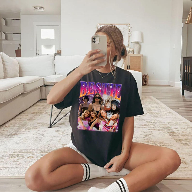 Custom Bestie Bootleg Shirt, Best Friend Bootleg Rap Tee, BFF Birthday Gift Ideas Personalized Your Own Bootleg Idea Shirt, Birthday Gift for Bestie