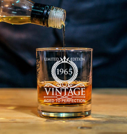 60th Birthday Gift - Aged To Perfection Limited Edition - 60th Whiskey Glass - For Anniversary - Birthday Funny Gift - Best Gift For Him,Her