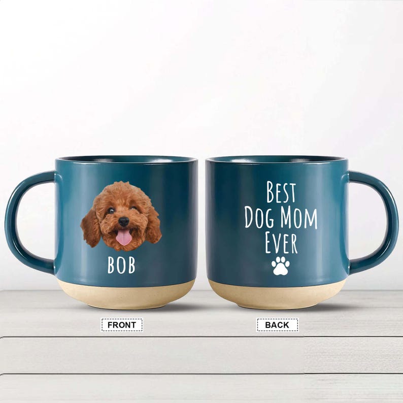 Custom Pet Portrait Pottery Mug, Personalized Gift for Pet Lovers, Unique Keepsake for Dog Parents, Perfect Father's Day, Mother's Day Gift