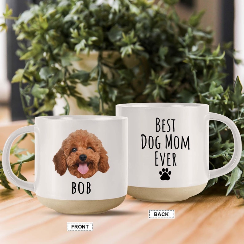 Custom Pet Portrait Pottery Mug, Personalized Gift for Pet Lovers, Unique Keepsake for Dog Parents, Perfect Father's Day, Mother's Day Gift