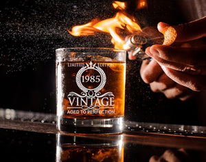 40th Birthday Gift - Age To Perfection Limited Edition - 40th Whiskey Glass - For Anniversary - Birthday Funny Gift - Best Gift For Him, Her