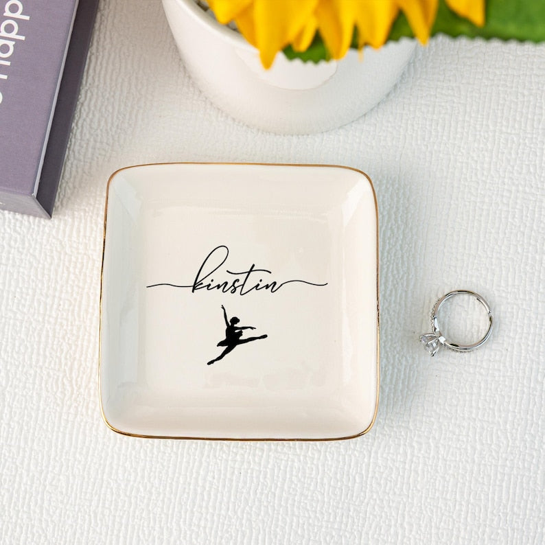 Dance Gifts Jewelry Dish,Ring Dish For Girl, Birthday Gift for her, Daughter Gifts, Senior Dance Team Gifts, Dance Sister Gifts Personalized