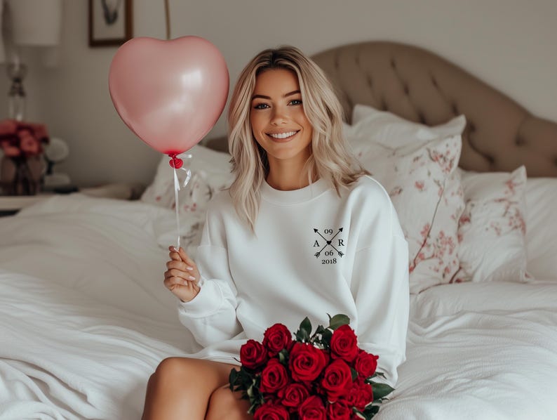 Relationship Date Sweatshirts for Couples Unique Gift Idea.Gift for her for Valentine's Day.Valentine's Day Gift for Couples.