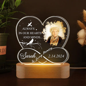 Custom Photo Memorial Night Light Gift Dad Remembrance In Loving Memory Stand, Mom Loss LED Light Memorial Picture Gift, Loss of Father Gift