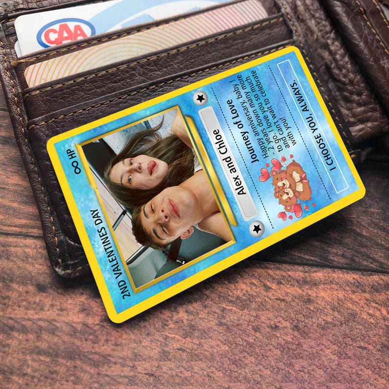Custom Photo Card, Couples Photo Card, Gift for Him, Anniversary Gift, Couple Photo Wallet Insert, Couples Gift, Wedding Gift