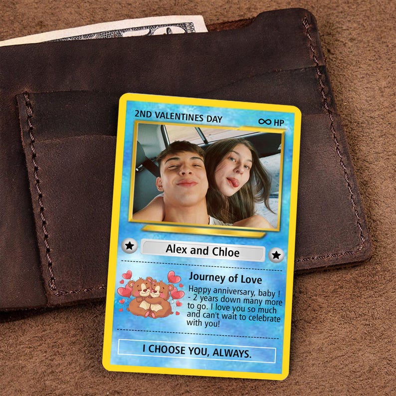 Custom Photo Card, Couples Photo Card, Gift for Him, Anniversary Gift, Couple Photo Wallet Insert, Couples Gift, Wedding Gift