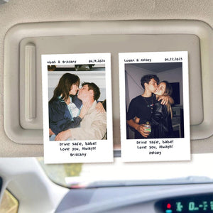 Custom Photo Car Visor Clip, Valentines Day Gift for Him, Couple Gift, Drive Safe Gift for Boyfriend Husband, Drive Safe Car Visor Clip