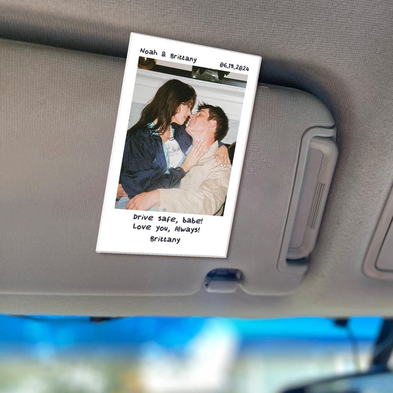 Custom Photo Car Visor Clip, Personalized Gift for Boyfriend, gift For Him Couple Gift, Drive Safe Gift for Boyfriend Husband, Drive Safe Car Visor Clip