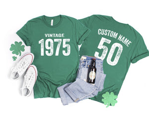 Vintage 1975 Tee Shirt, Birthday Gift Classic Vintage, Best Friend Birthday Gift, Custom 1975 50th Birthday Tee Shirt, Retro Gift, Mom Gift