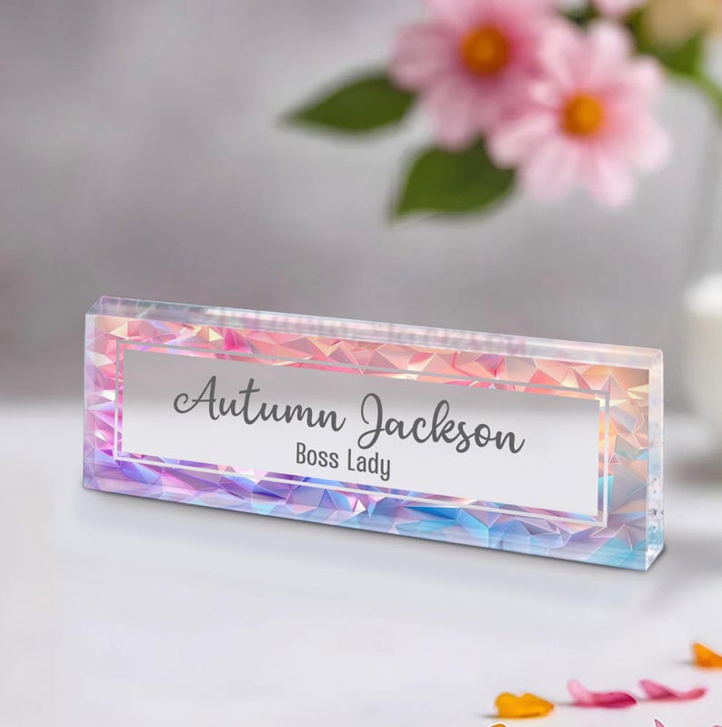 Desk Plaque - Personalized Acrylic Name Plate for Desk- Custom Name Sign - Professional Gift for Graduation, Promotion, New Job, Phd Gift