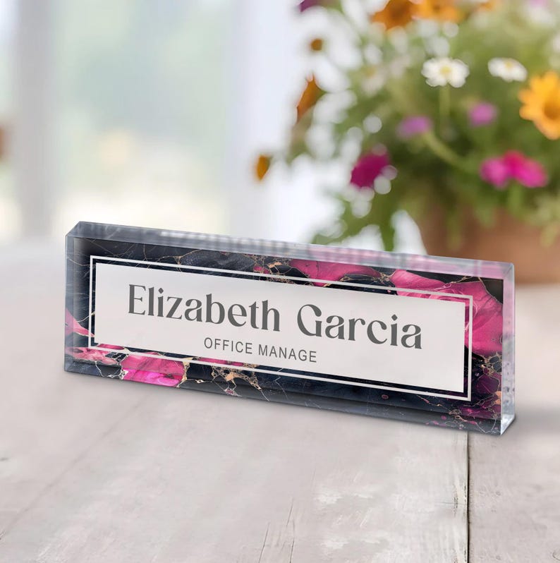 Desk Plaque - Personalized Acrylic Name Plate for Desk- Custom Name Sign - Professional Gift for Graduation, Promotion, New Job, Phd Gift