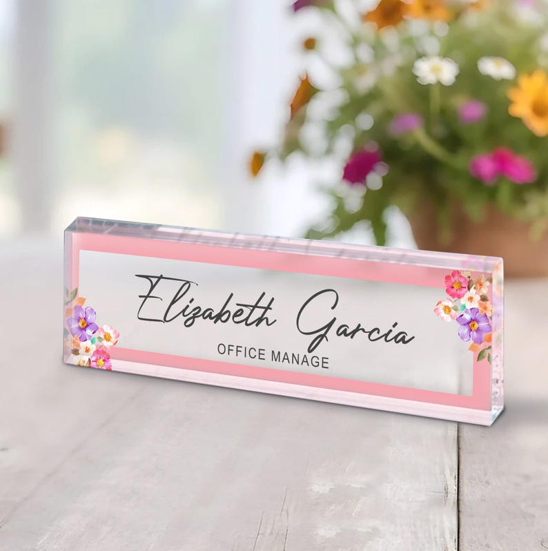 Desk Plaque - Personalized Acrylic Name Plate for Desk- Custom Name Sign - Professional Gift for Graduation, Promotion, New Job, Phd Gift