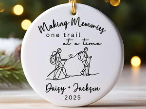 Hiking Ornament for Couples Personalized Hiker Ornament Hiking Lovers Gift