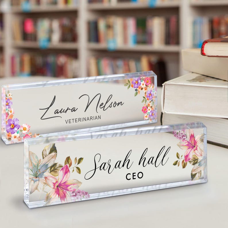 Desk Plaque - Personalized Acrylic Name Plate for Desk- Custom Name Sign - Professional Gift for Graduation, Promotion, New Job, Phd Gift