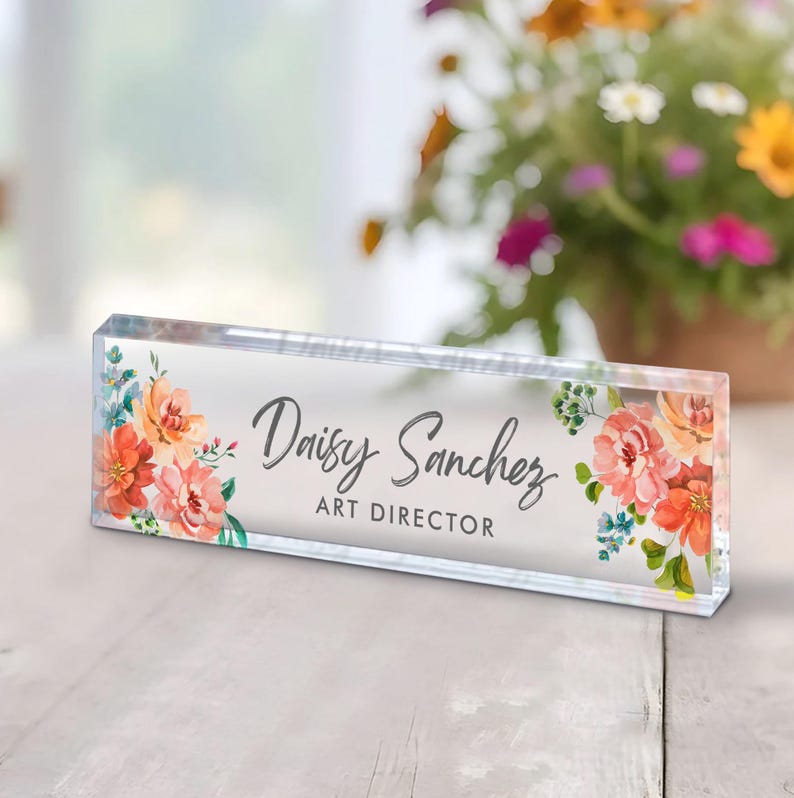 Desk Plaque - Personalized Acrylic Name Plate for Desk- Custom Name Sign - Professional Gift for Graduation, Promotion, New Job, Phd Gift