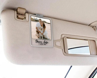 Valentines Gift For Him, Car Visor Clip Photo, Car Accessories, Drive Safe Visor Clip, Custom Photo Car Visor Clip, Car Decorations