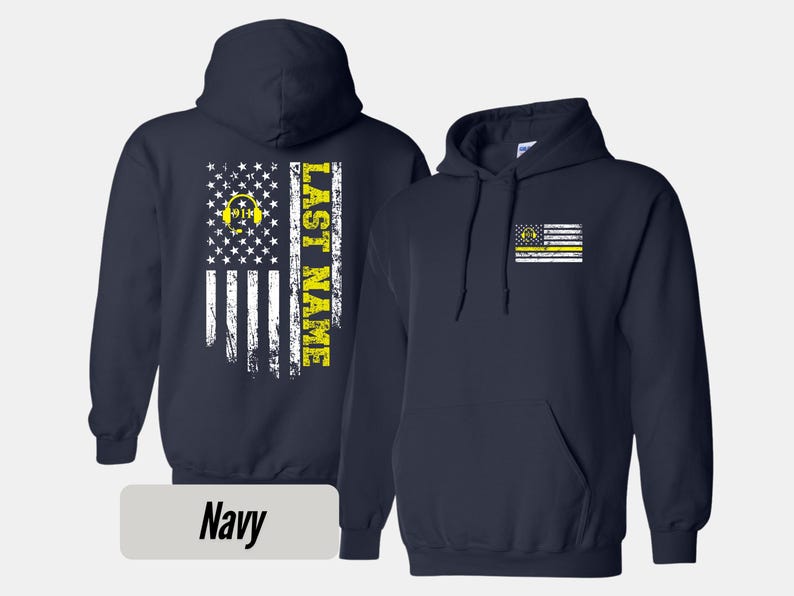 Dispatcher Sweatshirt, Thin Gold Line, Custom 911 Dispatcher Hoodie, Law Enforcement Officer T Shirt First Responder Operator Hoodie