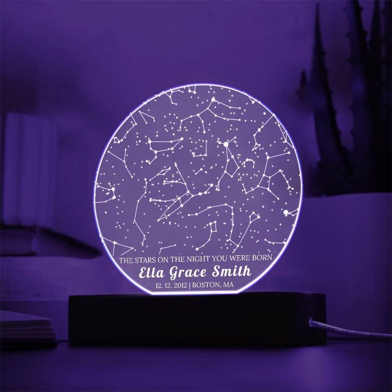 The stars on the night you were born, personalized gifts, custom star map, gift for her, gift for him, constellation gift, name night light