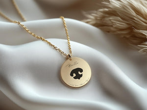 Dog Nose Print Necklace, Nose Imprint, Dog Paw, Silhouette, Custom Dog Nose Jewelry, Dog Memorial Necklace, Pet Memorial