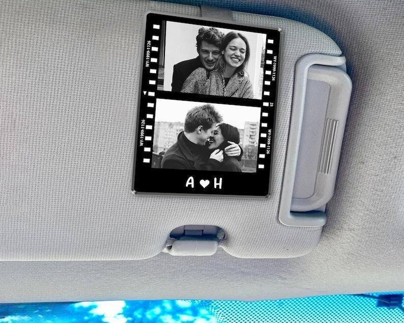 Valentines Gift For Him, Photo Car Visor Clip, Car Accessories, Custom Visor Clip Photo, Custom Couple Photo Car Decorations, Car Charms