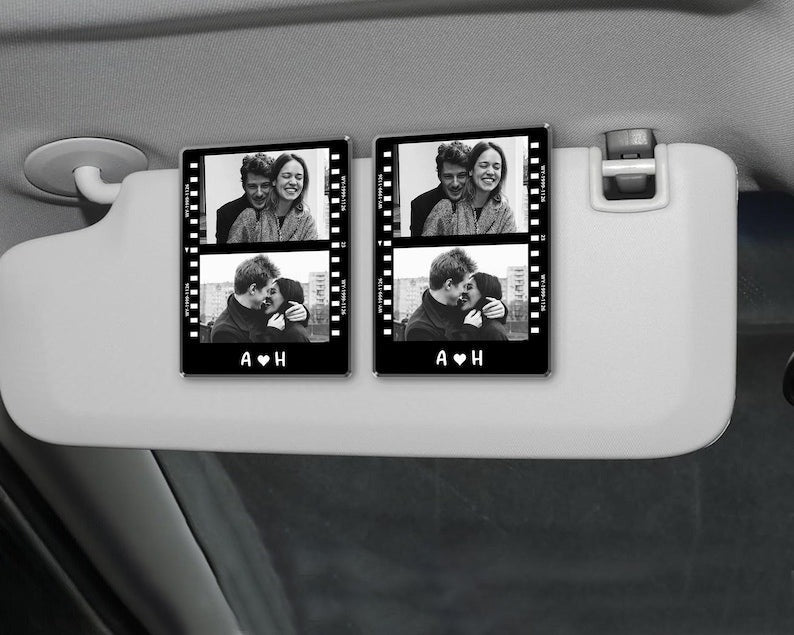 Valentines Gift For Him, Photo Car Visor Clip, Car Accessories, Custom Visor Clip Photo, Custom Couple Photo Car Decorations, Car Charms
