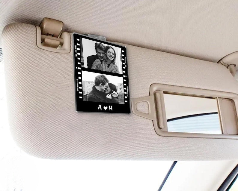Valentines Gift For Him, Photo Car Visor Clip, Car Accessories, Custom Visor Clip Photo, Custom Couple Photo Car Decorations, Car Charms