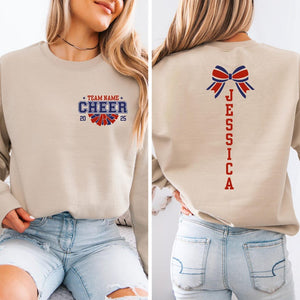 Custom Cheer Team Name Sweatshirt, Personalized Cheerleader Hoodie, Cheer Mom Shirt, Cheerleader Gift, Game Day Shirt, Cheer Competition Tee